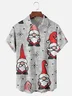 Men's Santa Print Casual Breathable Short Sleeve Shirt