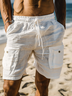 Cotton Plain Casual Cargo Shorts