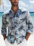 Moisture Wicking Coconut Tree Hawaiian Long Sleeve Shirt